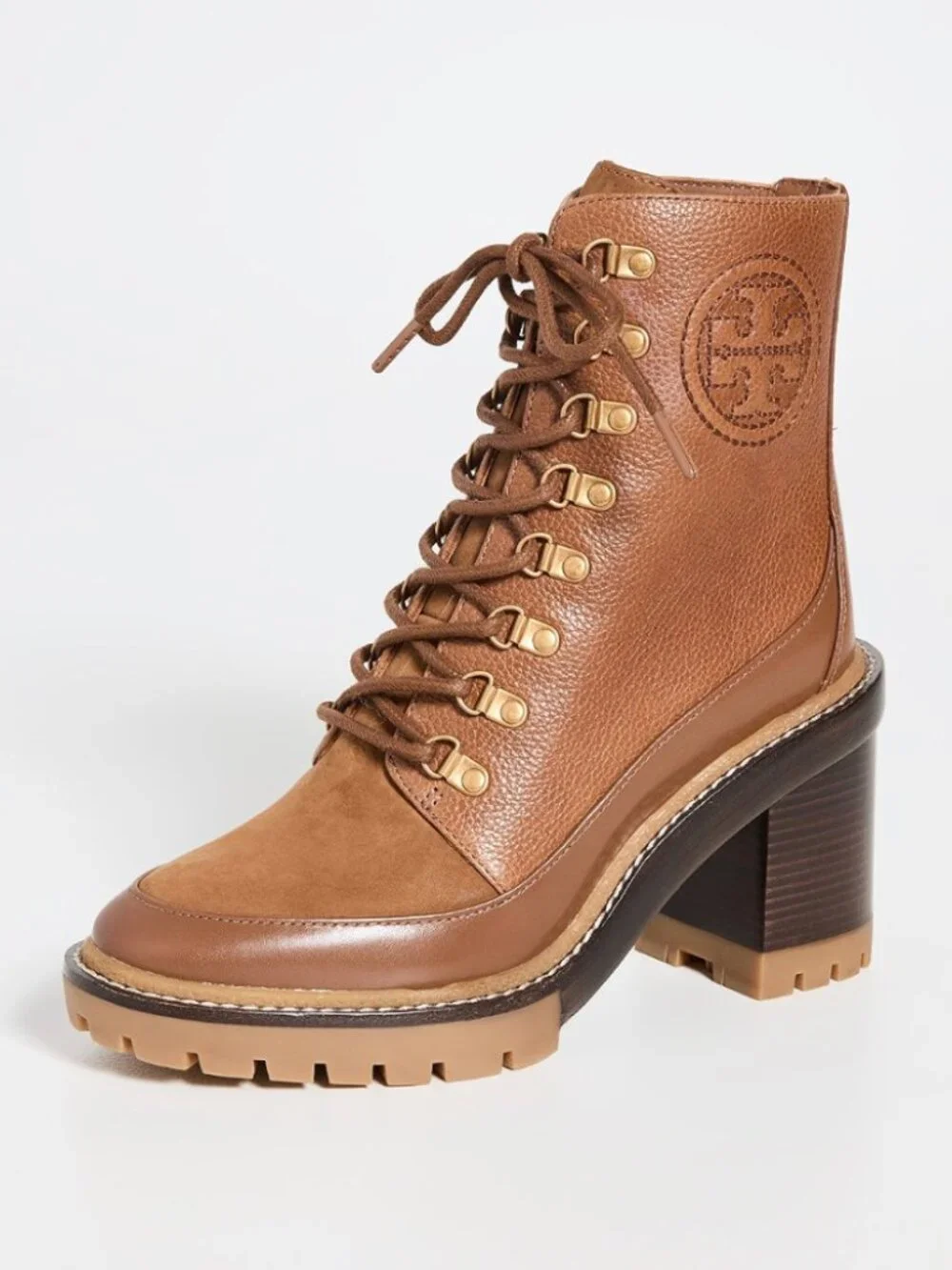 tory Burch Miller Mixed-Materials Lug Sole Boot Size 8.5